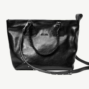 Shopper Sawa - elegancka czarna torba ze skóry